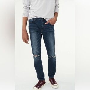 Aeropostale Men Jeans Flex Effects Skinny Blue Distressed Size 34x32 34/32